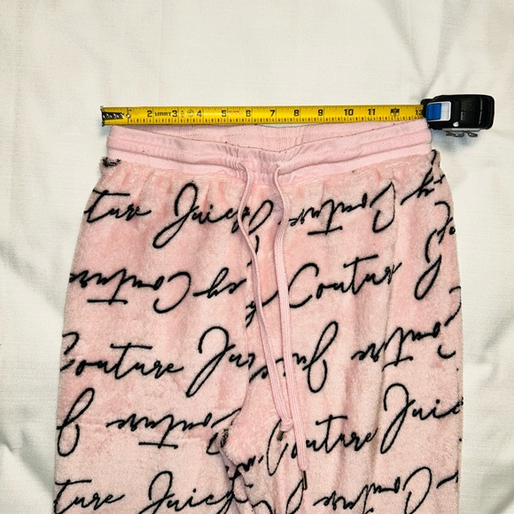 Juicy Couture Pink Logo Lounge Pants Medium Soft Fleece Pajama Pants - Picture 5 of 6